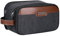 WITZMAN Canvas Kulturbeutel Herren Großer Reise Kosmetiktasche mit Doppelter 8L Organizer Badezimmertasche Tasche (A8002 Schwarz)
