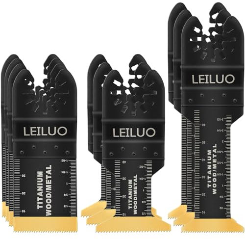 LEILUO Kit de 10 accesorios multiherramienta de titanio para clavos de madera, corte de paneles de yeso, accesorios universales de sierra oscilante con bolsa de almacenamiento compatible con DeWalt