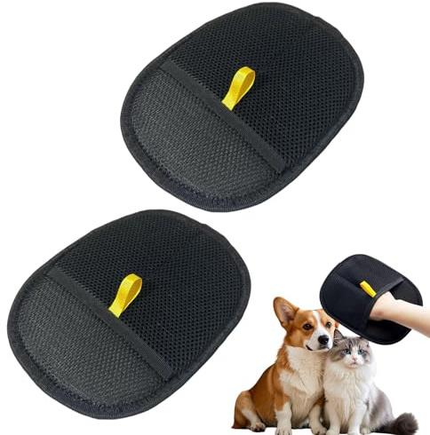 KEWUF 2 pcs Gants de Toilettage Double Face pour Animaux, Nouveau Static Removal Gloves, Pet Hair Remover Glove Épilateur pour Animaux de Compagnie Brosse Anti Poils Animaux pour Chats et Chiens