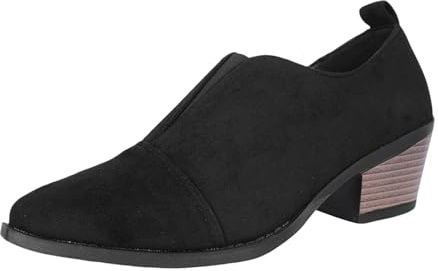 Modische Damen Stiefeletten mit spitzer Zehenpartie Klobiger Absatz Lässige und Bequeme Elegant Lederstiefeletten für den Täglichen Gebrauch