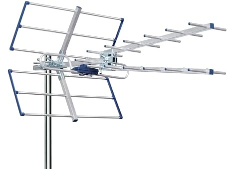 EDISION YAGI V 13db Antenna TV Digitale Terrestre UHF 21-48 esterno, con filtro 5G LTE, per Ricezione il segnale Digitale Terrestre DVB-T/T2, Frequenze 470-694Mhz, Lunghezza 87cm, LTE700, Blu