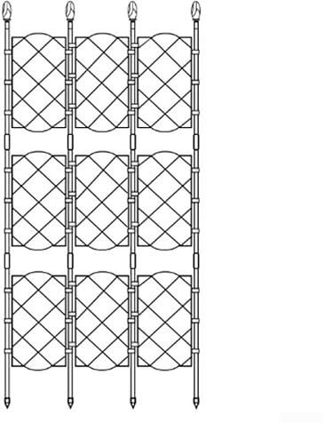 Växtstöd spaljé 46,5 x 90 cm PE+ järn hållbart (46,5 x 135 cm) | PE järnmaterial, väderbeständigt, hållbart, perfekt för blommor och grönsaker, enkel skötsel