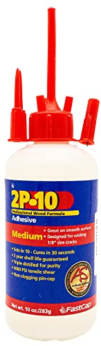 FastCap 2P-10 Medium Adhesive for Smooth Surfaces - All Purpose Application - 4000 PSI Tensile & Sheer - 10 oz. - 80113