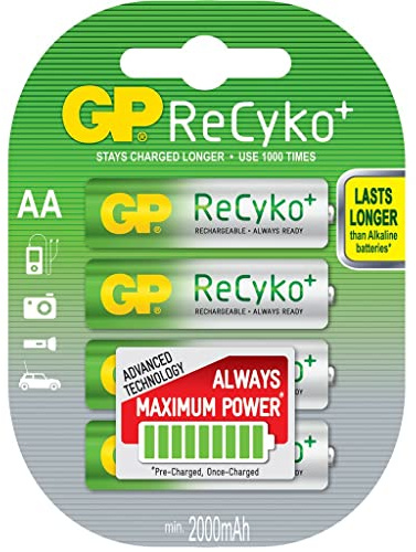 Yourspares ReCyko+ NiMH Rechargeable Batteries, 2050mAh, 4 x AA.