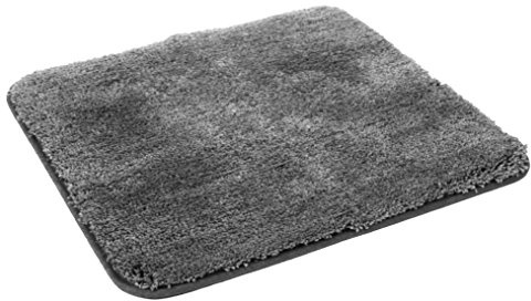 Kinzler J-10003/100 hochwertige Mikrofaser Badematte Uni ohne Ausschnitt 50x55 cm, flusenfrei, pflegeleicht, anthrazit