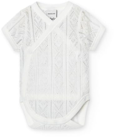 Babidu | Body Cruzado Perlé Manga Corta para Bebé - Body Bebé Tacto Extrasuave confort total - Body Bebé Made in Spain 100% Algodón