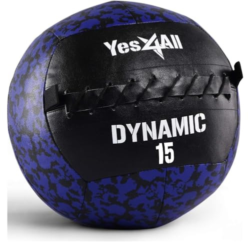 Yes4All XBBH 6.8kg Palla a muro dinamica/Soft Medicine Ball, palla medica a muro per l'allenamento di tutto il corpo e gli esercizi di forza