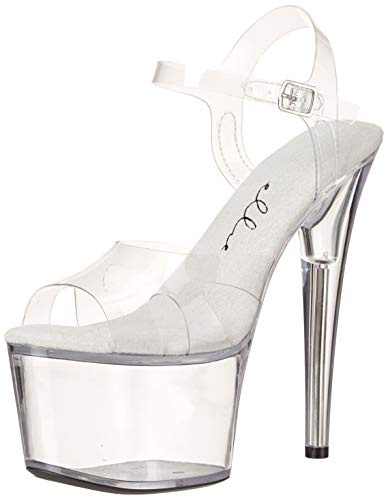 Ellie Shoes Women's Stiletto Sandal Heeled, Clear, 8
