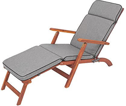 PillowPrim Sonnenliege Auflage - Liegenauflage Outdoor - Auflagen für Deckchair 178 x 47 cm, 5 cm - Polsterauflage für Sonnenliege - Kissen für Liegestuhl - Dick, Bequem & Langlebig – Anthrazit