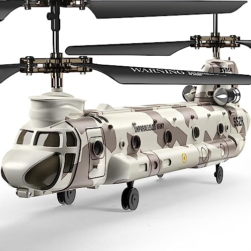 SYMA Remote Control Helicopter, S52H Military Transport RC Helicopter with Altitude Hold, One Key take Off/Landing, LED Light, Low Battery Reminder, Army Toys for Kids and Military Fans