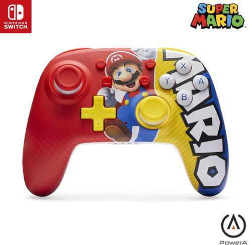 PowerA Manette sans Fil améliorée Nano pour Nintendo Switch, modèle OLED et Switch Lite, Accessoire de Jeu, Manette de Jeu, Manette Gaming, Manette Bluetooth, sous Licence Officielle - Mario Victory