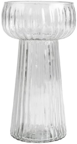 Clear Ribbed Texture Hyacinth Flower Bulb Glass Vase, Spring Bulb Vase Propagator Planter, Tall Clear Glass Bud Flower Hyacinth Vase Only