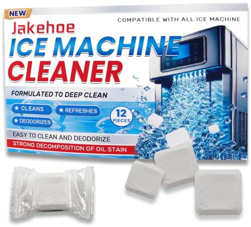 12 pulitore per gelatiera, compatibile con opale, pulitore per cubetti di ghiaccio, pastiglie di pulizia ad alta efficienza, decalcificante per piano di lavoro, macchine per il ghiaccio, aiuta l'acqua