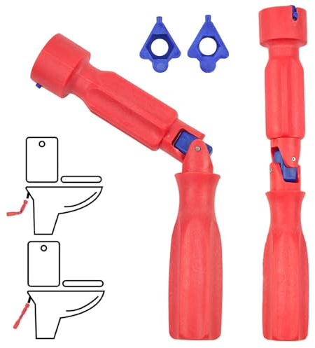 KUIZHEN Chiave universale per sedile WC, strumento idraulico per l'installazione del sedile del WC, strumento di serraggio con 1 testa di ricambio per rimozione installazione e riparazione 10/13/17 mm