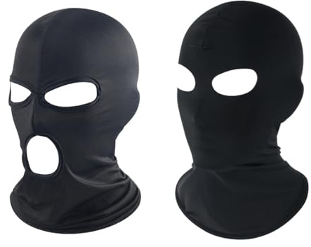 Pasamontañas Fino, 2 Piezas Máscara Facial Completa, Sombrero Transpirable Máscara Fantasía Boca Abierta Juego de Rol Kit de Disfraz