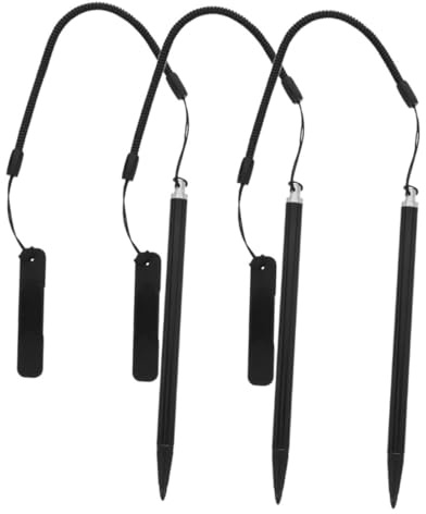 LABRIMP Penna Stilo Resistiva con Corda Antismarrimento e Clip per Schermo Touchscreen in Alluminio e Abs 3 Pezzi, per Dispositivi Touchscreen e Smartphone