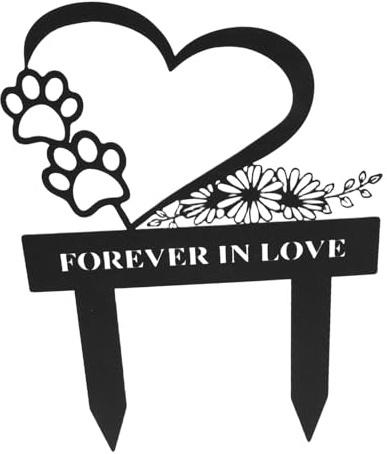 Abaodam Plaque Commémorative pour Chien Métal Piquet De Jardin Funéraire Stèle Commémorative pour Animaux De Compagnie