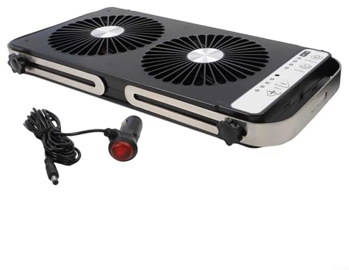 Upluxmira Tetto da 12 V per ventilatore da finestra con ventola a fila e impostazioni multiple flusso d'aria e ventilazione coerenti (nero)