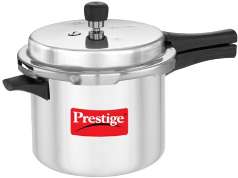 Prestige Popular Aluminum Pressure Cooker, 5 L, Silver
