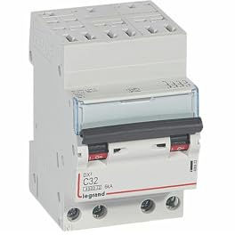 406922 Disjoncteur tétrapolaire 32A - 4P Courbe C - 4,5/6kA - Automatique et vis - Legrand DX3