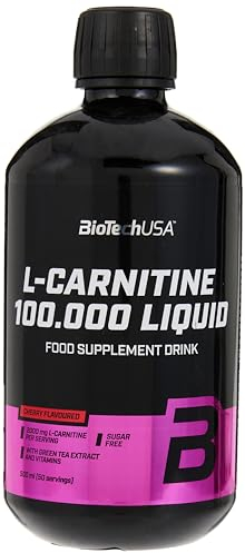 BioTechUSA L-Carnitine 100.000 | 2.000mg L-Carnitine | Sans sucre, sans lactose, sans gluten, 500 ml, Cérise