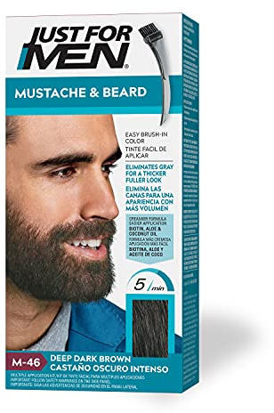 JUST FOR MEN Mustache & Beard Dye, Keratin, Deep Dark Brown M-46 (1 Pack)