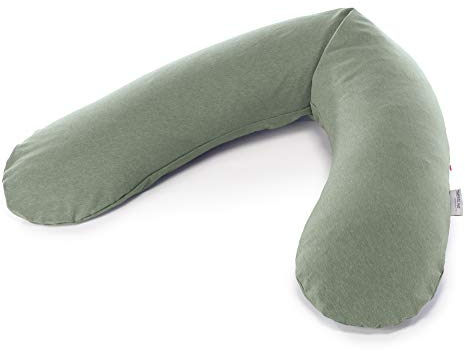 Ersatzbezug für Das Original THERALINE Schwangerschafts- & Stillkissen |100% Baumwolle | Melange Khakigrün