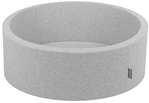 KiddyMoon Bällebad 90X30cm/KEINE Bälle Bällepool Ohne Bälle Für Babys Kinder Rund, Hellgrau