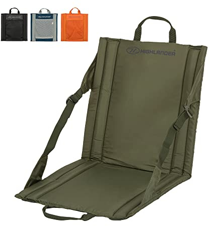 Highlander Foldable Outdoor Seat Mat Lightweight Padded Portable Stadium Seats Ideal for Walking, Picnics, Camping, Hiking or Festivals (Olive Green)