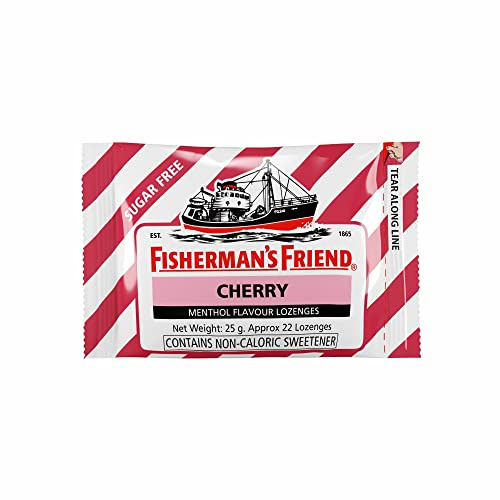 Fisherman's Friend Désodorisant buccal sans sucre, cerise, pastilles apaisantes et fraîches, 25 g
