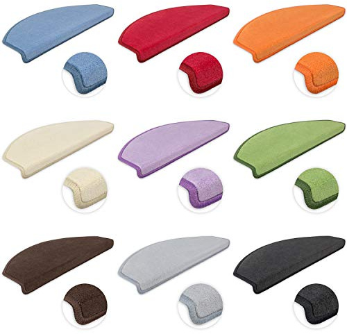 Kettelservice-Metzker Stufenmatten aus Vorwerk Teppich - Halbrund Sparset Senf 15 Stück