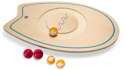 BS Toys - Balance-Board – hochwertiges Lernspiel – fördert das Gleichgewicht, die Koordination und die motorische Entwicklung – enthält 1 Brett und 5 Bälle – für Kinder ab 4 Jahren