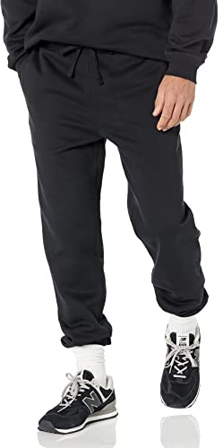 Amazon Essentials Pantalon de Survêtement Serré Aux Chevilles, Coupe Décontractée (Grandes Tailles Disponibles) Homme, Noir, M