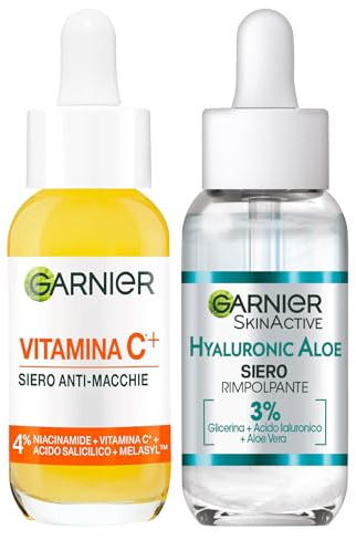 Garnier Ansiktsserum mot blemmor Vitamin C+ med niacinamid Salicylsyra och melasyl 30ml + Hyaluronic Aloe Plumpande ansiktsserum med glycerin Hyaluronsyra och aloe vera Återfuktande 30ml