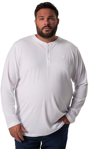 Men Plus Herren große Größen Übergrößen Menswear L-8XL Henley, Basic, Langarm, Rundhals schneeweiß 4XL 836383200-4XL