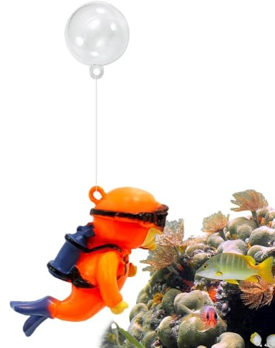 Decorazioni Per Acquario Little Diver - Compagno Di Giochi Con Pesci Cartoni Animati Per Acquario | accessorii Per L'acqua Con Ciondolo Galleggiante Per Osservazione Del Grasso, Divertente Ornamento D