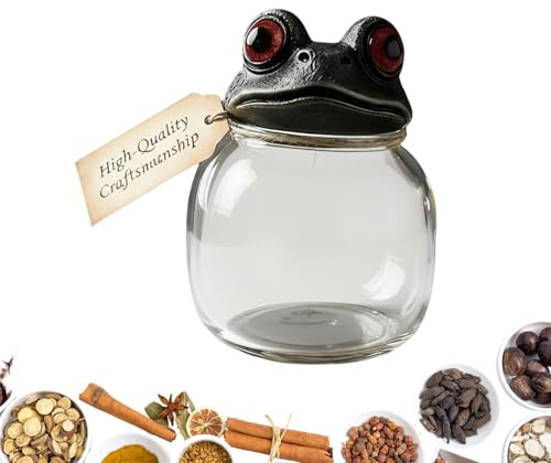Barattoli da farmacia con coperchio, contenitori per bottiglie, design rana, grandi barattoli da farmacia, per cucina, caramelle, caffè, biscotti, vanità, cibo, zucchero, farina