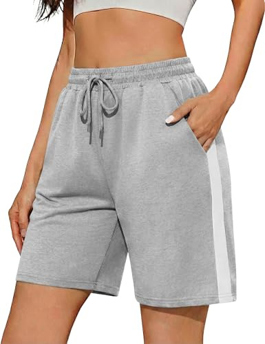 Aseniza Women's Running Shorts Gym Ladies Jersey Sports High Waisted Grey