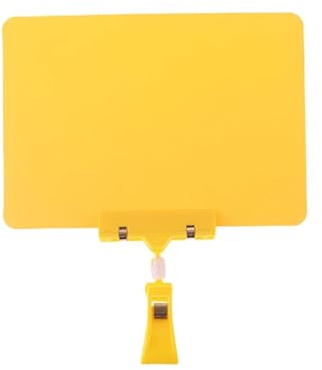 Porta segnaletica, Clip for segnaletica Morsetti for display a doppia testa da 10 pezzi for cartellini dei prezzi Memo for feste di frutta Vendite al dettaglio articoli supermercato(A5 yellow)