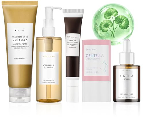 5Pcs Centella Skincare Kit,Centella Cleansing Oil+Centella Limpiador Facial