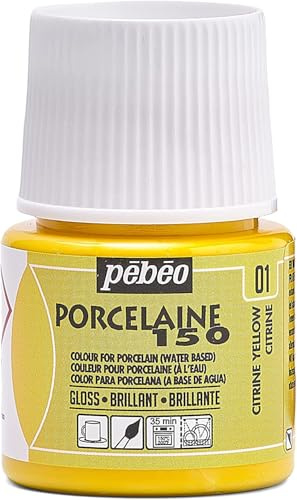 Pebeo Porcelaine 150 China Paint 45-Milliliter Bottle, Citrine Yellow