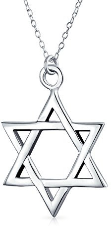 Bling Jewelry Klassischer Einfacher Unisex Judaica Chanukka Offener Magen Davidstern Anhänger Für Frauen Und Jugendliche 925 Sterling Silber