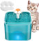 AOUVT Bebedero para Gatos 2L, Fuente de Agua para Mascotas Ultra Silenciosa con luz LED - Sistema de Filtración Cuádruple, Fuente de Agua para Mascotas con Tres Modos de Flujo de Agua (Verde)