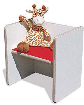 Eli Wendehocker weiß mit roter Sitzfläche