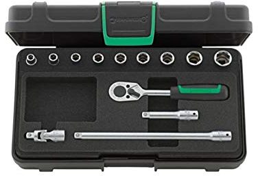 Stahlwille 96015107 Steckschlüsselgarnitur 13-teilig im robusten, stapelbaren ABS-Kunststoffkasten