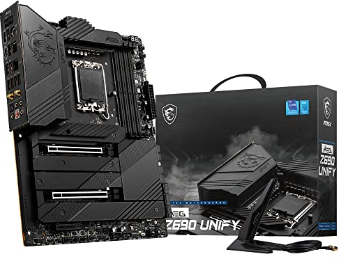 MSI MEG Z690 UNIFY Mainboard, ATX, unterstützt 12., 13., 14. Gen Intel Core CPUs, LGA 1700, Direct 19+2 Phase VRM 105A, DDR5 Memory, 2 x PCIe 5.0 x16, 4 x M.2 Gen4, Dual LAN, Wi-Fi 6E
