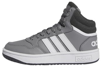 adidas Unisex - Bambini Hoops Mid Shoes, Grey Three / Cloud White / Grey Six, 30 EU