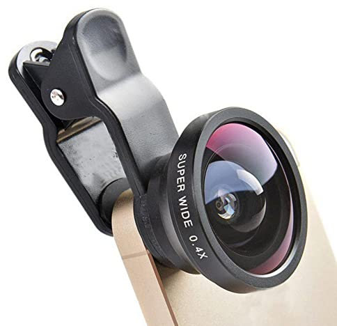 Objectif d'appareil photo de téléphone, appareil photo grand angle 0,4x, kit d'objectif d'appareil photo pour téléphone portable, objectif super fisheye, objectif de caméra HD pour smartphone