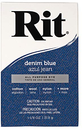 Tinte en polvo concentrado multiusos para ropa, decoración y manualidades, azul mezclilla (paquete de 72)