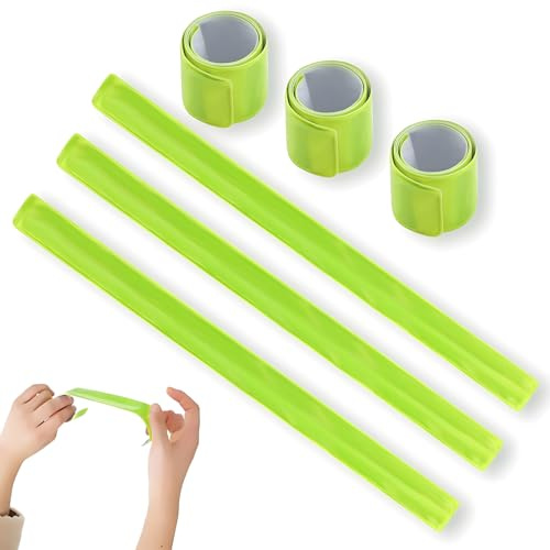 FHBHJNATC 6 Pezzi Catarifrangente Running, Green Reflective Band, Bande Catarifrangente di Alta visibilità, è Adatto a Persone Che Amano Vari Sport Come Il Ciclismo e la Corsa Notturna